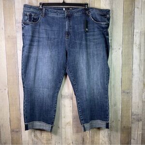 Kut From The Kloth Size 28W Catherine Crop Straight Leg Blue Jeans Capri Pants